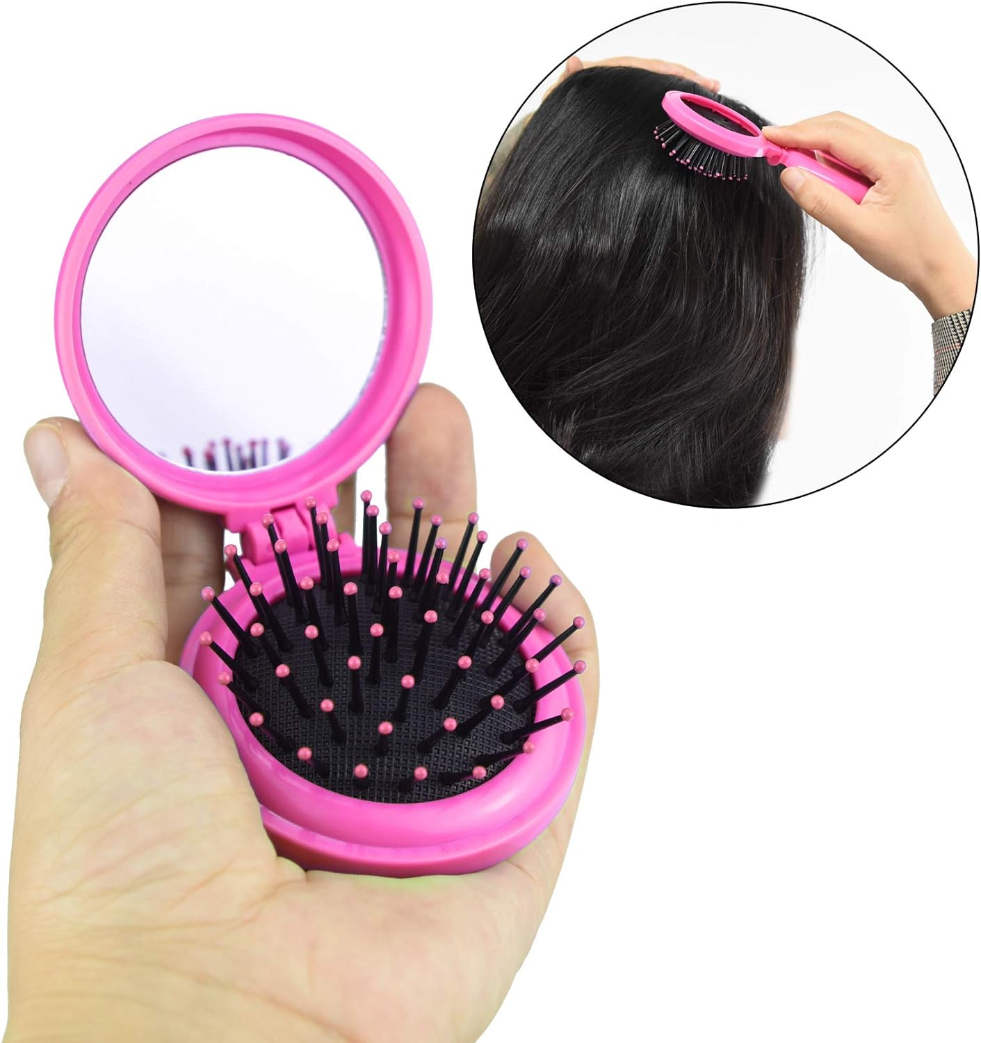 Custom Logo 2 in 1 Brush and Mirror Compact Kit