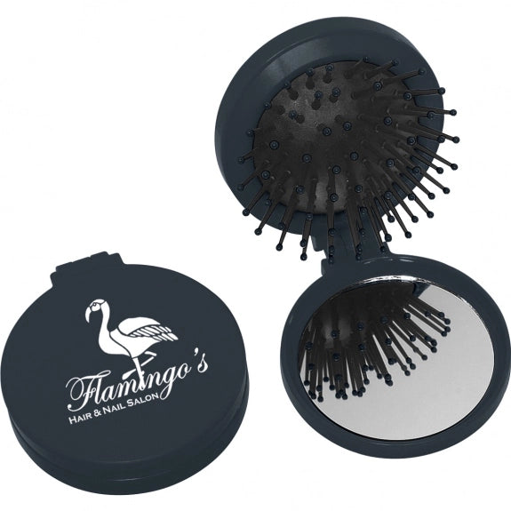 Custom Logo 2 in 1 Brush and Mirror Compact Kit
