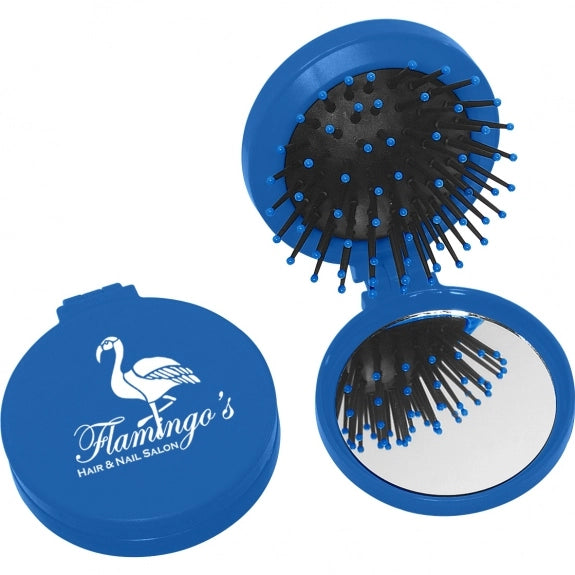 Custom Logo 2 in 1 Brush and Mirror Compact Kit