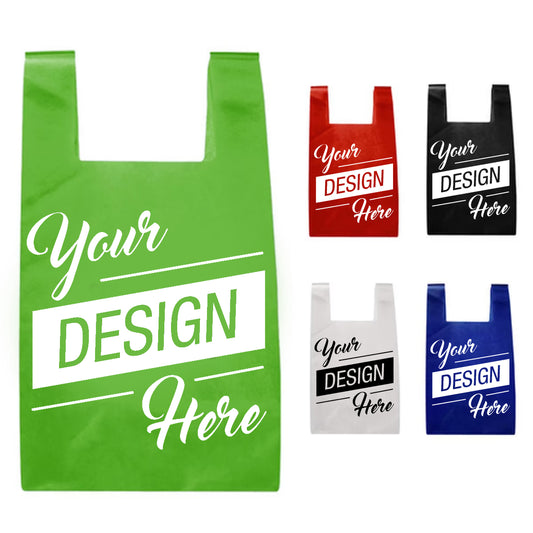Custom Printed Reusable T-Shirt Style Non-Woven Tote Bags