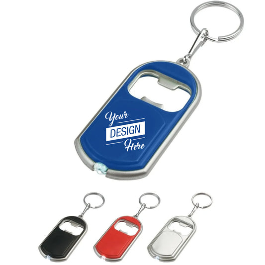 Custom Flash Light Bottle Opener Key Chain – Metal Frame Flash Light Bottle Openers