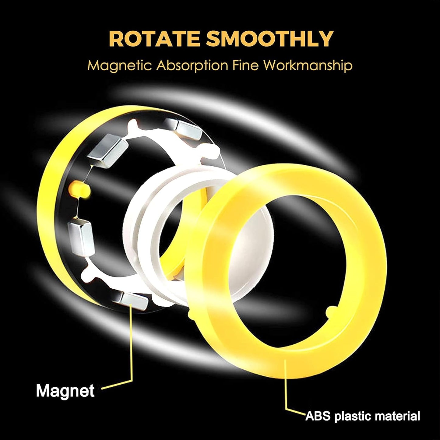 Bulk Cheap Magnetic Rings Fidget Toys, Wholesale Fidget Spinner Rings for Relief - All Colors