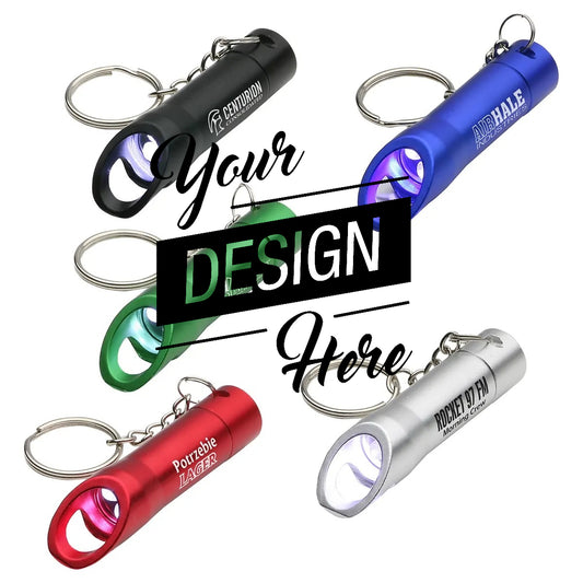 Custom Flash Light Bottle Opener Key Chain – Aluminum Flash Light Bottle Openers