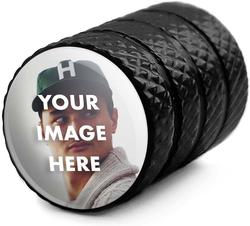 Custom Logo Tire Valve Caps, Promotional Tire Valve Caps, Logo Printed Tire Stem Caps - 4 Pcs/Pack
