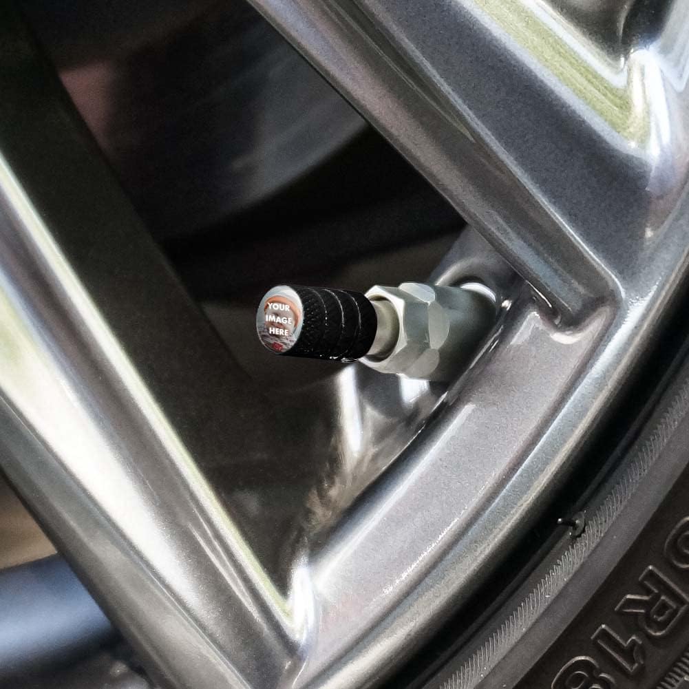 Custom Logo Tire Valve Caps, Promotional Tire Valve Caps, Logo Printed Tire Stem Caps - 4 Pcs/Pack