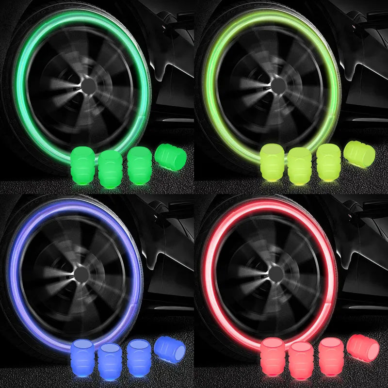 Wholesale Tire Valve Caps, Bulk Tire Valve Caps, Glow in the Dark Valve Caps - 4 Sets