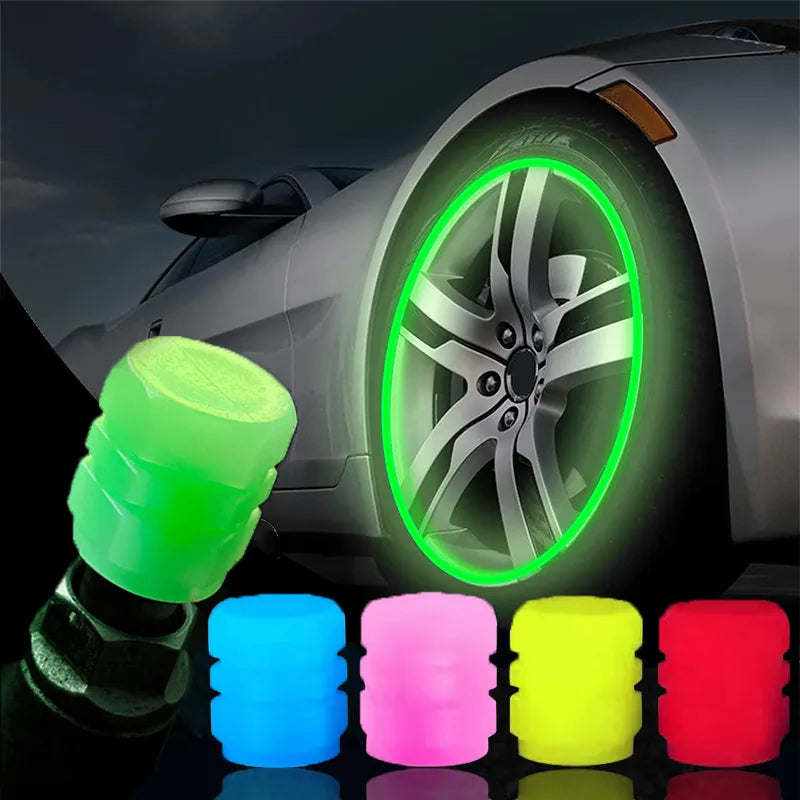 Wholesale Tire Valve Caps, Bulk Tire Valve Caps, Glow in the Dark Valve Caps - 4 Sets