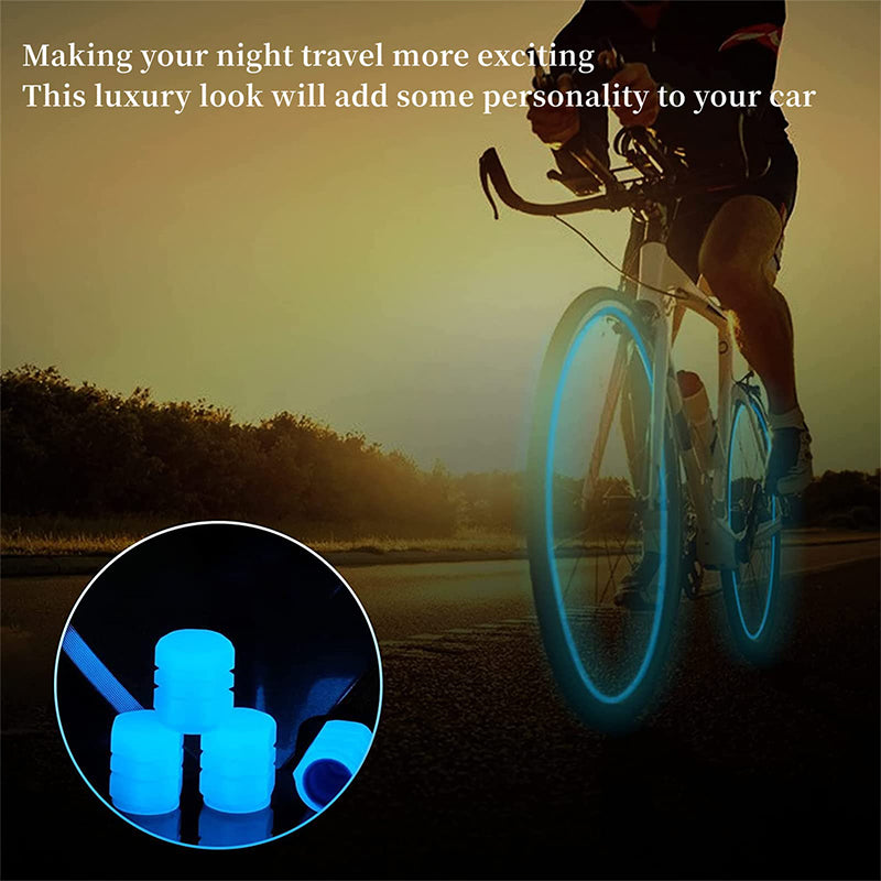 Wholesale Tire Valve Caps, Bulk Tire Valve Caps, Glow in the Dark Valve Caps - 4 Sets