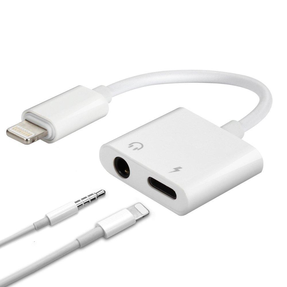 Bulk 2 in 1 Aux Headphone Jack Audio & Charge Cable Adapter