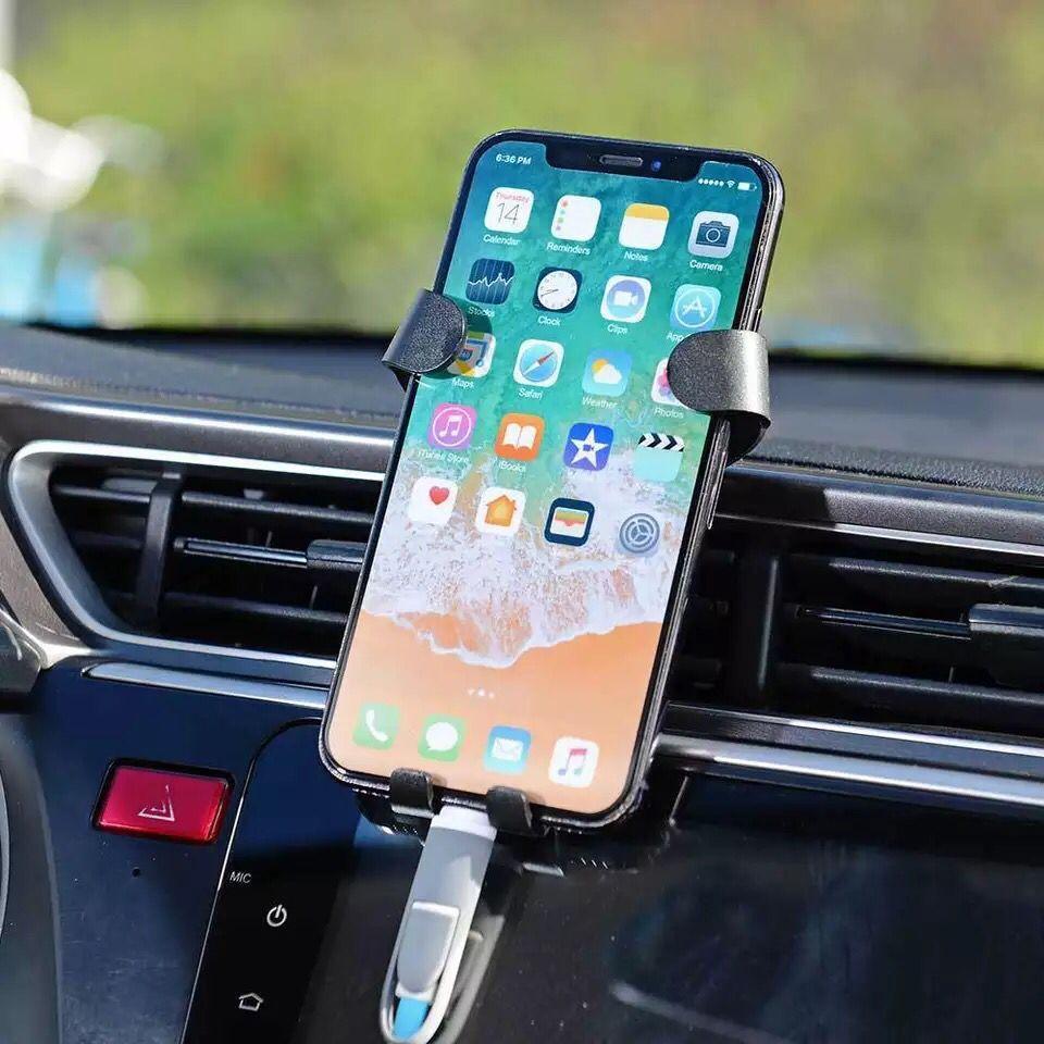 Promotional Custom Logo Universal Air Vent Gravity Auto Lock Metal Car Phone Holder