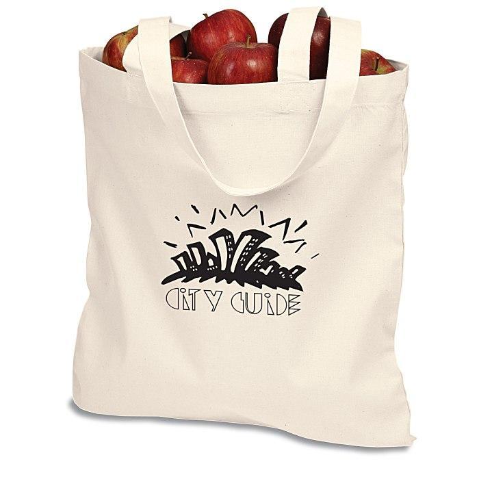 Promotional Custom Logo Cotton Sheeting Natural Economy Tote