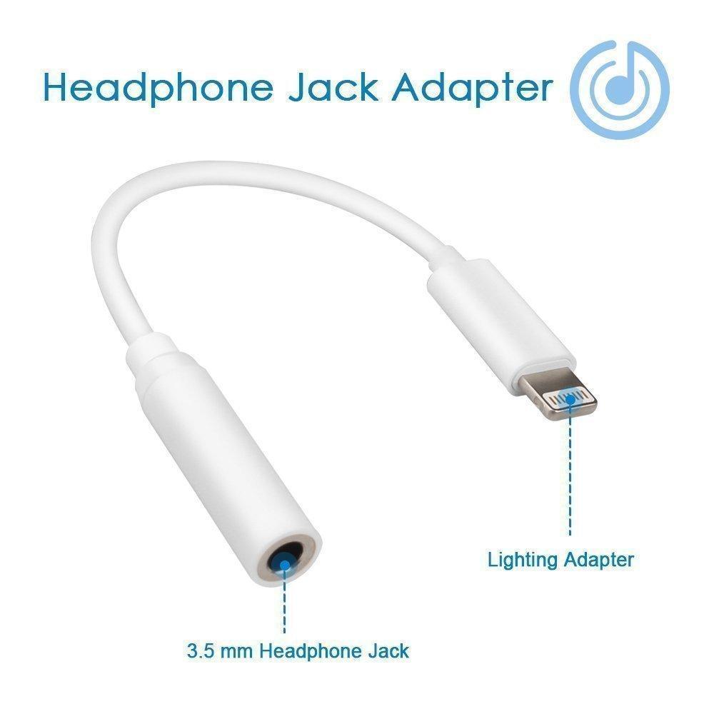 Bulk Adapter Headphone Jack, Lightning to 3.5 mm Headphone Jack Adapter for iPhone Models