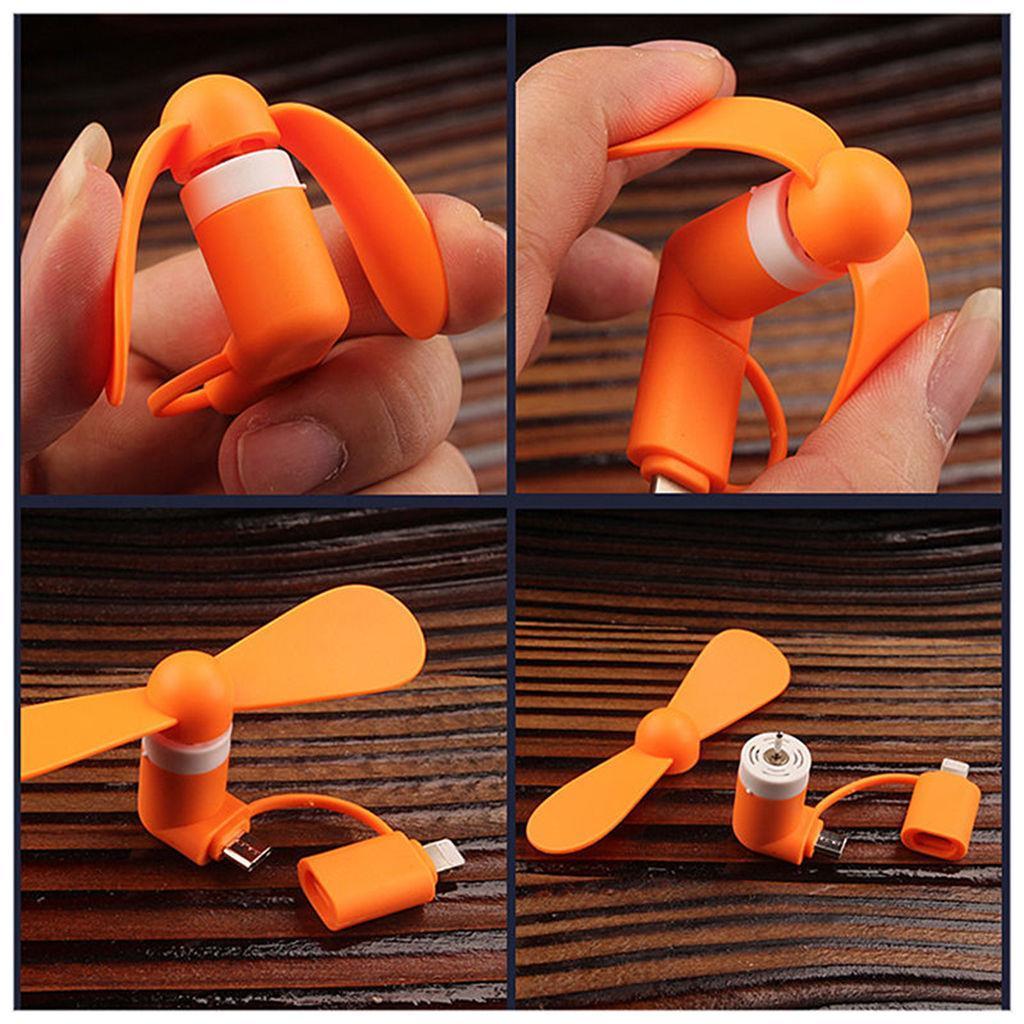 Custom Logo Mini Portable Power Micro Cool Fan 2 in 1 For iPhones And Android Phones