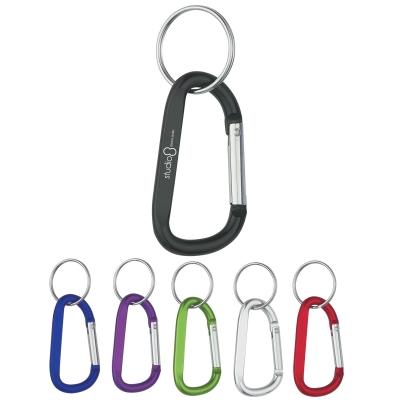 Custom Logo Carabiner With Split Ring Promotional Key Chains