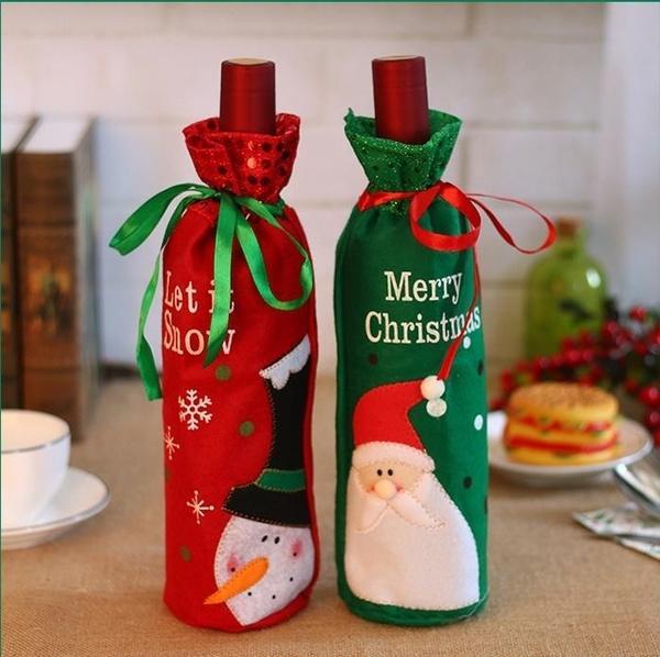 Custom Logo Christmas Wine Bottle Cover Bags Snowman Santa Claus