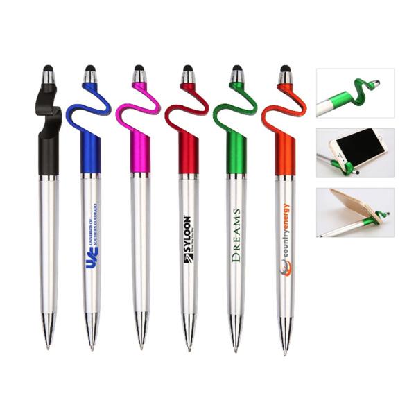 Custom Logo Creative Stylus Pen With Phone Holder