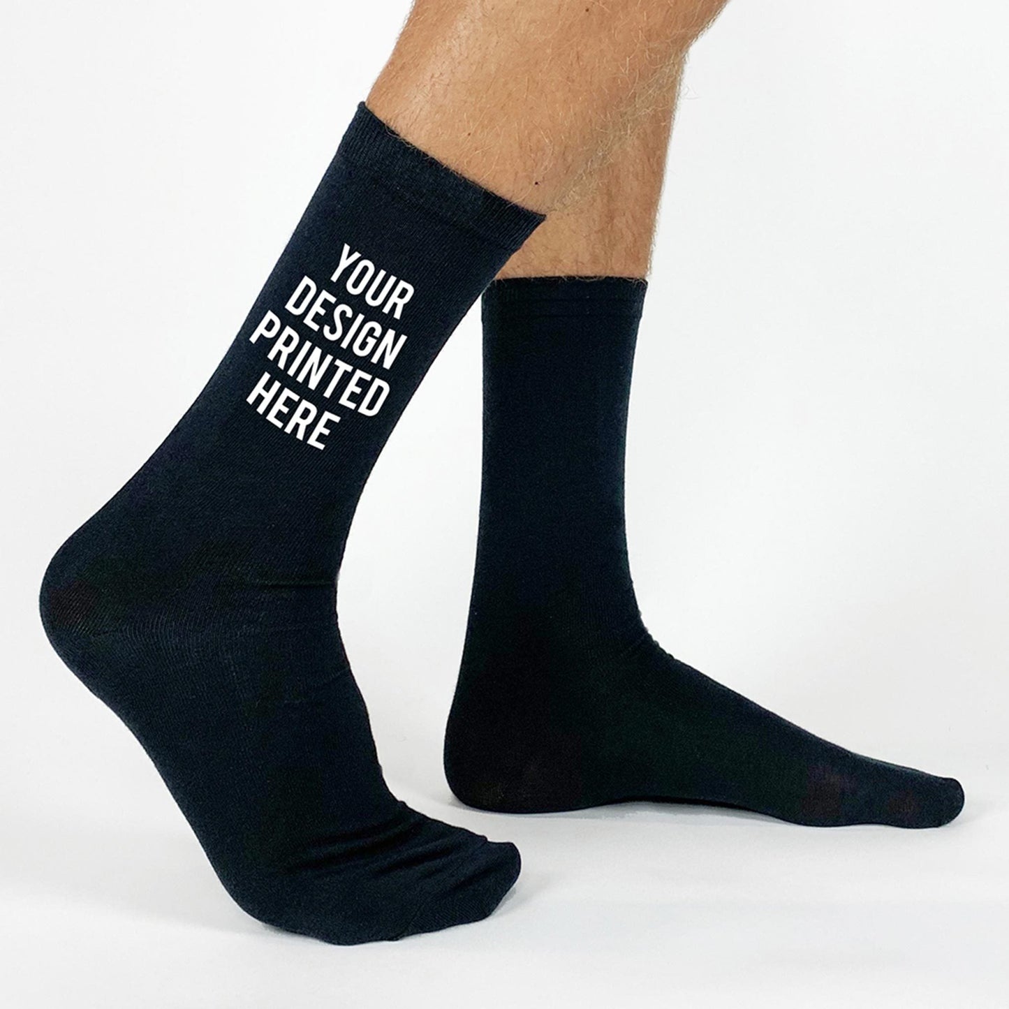 Custom Logo Crew Socks Promotional Black Or White Socks, One Size Fits All Crew Socks