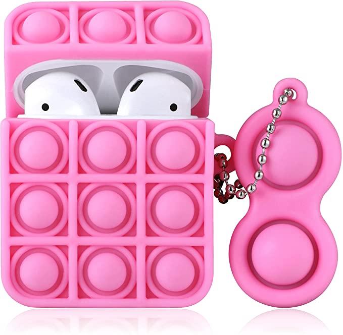Bulk Wholesale Pop It Airpod 1/2 Case Cover, Pop Fidget Shockproof Case With Key Chain