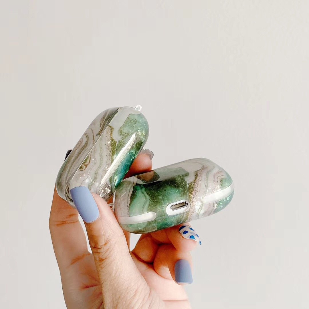 Bulk Airpod Pro & Airpod 1/2 Crystal Tile Case Cover Pink And Green