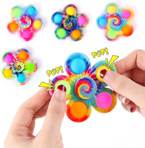 Wholesale Tie Dye Pop Fidget Spinner Toys, Printed Pop Spinners