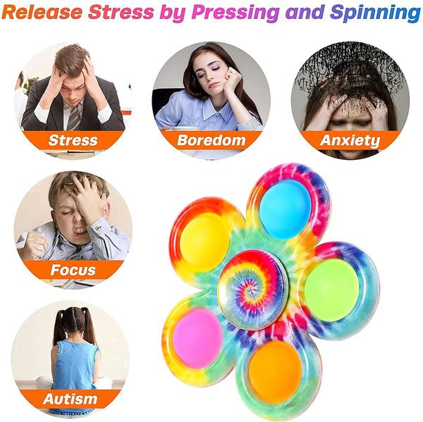 Wholesale Tie Dye Pop Fidget Spinner Toys, Printed Pop Spinners
