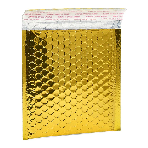 Custom Metallic Poly Bubble Mailers Padded Envelopes Shipping Bags Self Seal
