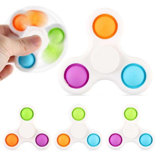Bulk Wholesale Fidget Toys Bubble Push Stress Relief Hand Spinning Tops Toys