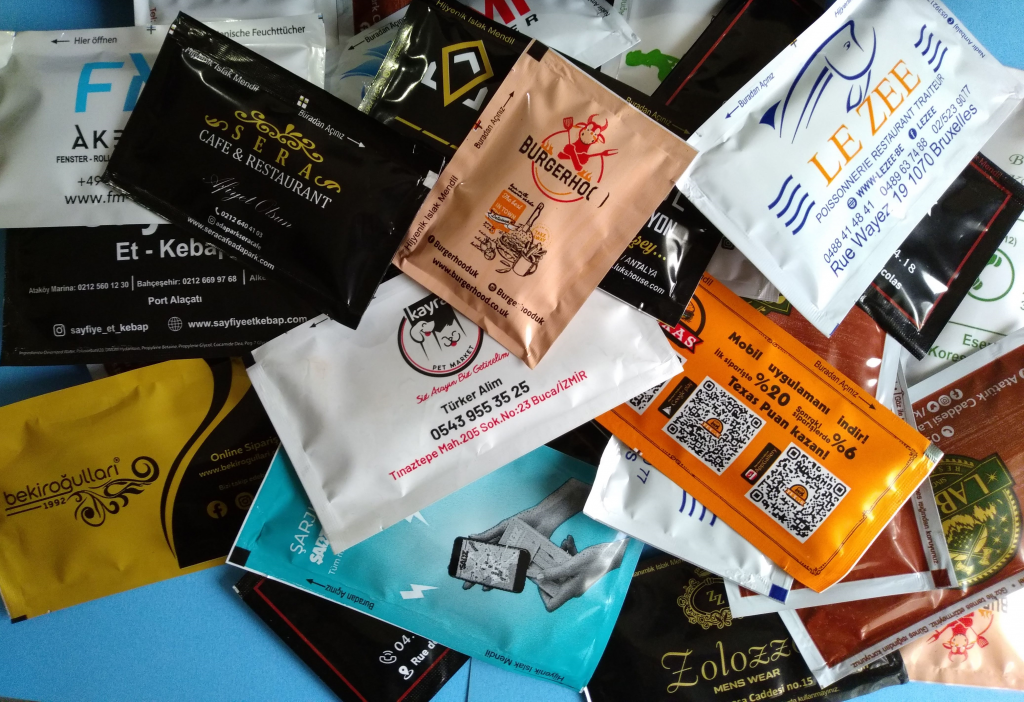 Custom Logo Wet Wipes, Promotional Wipes, Printed Freshener Towels For Restaurants, Cafes, Travel etc.