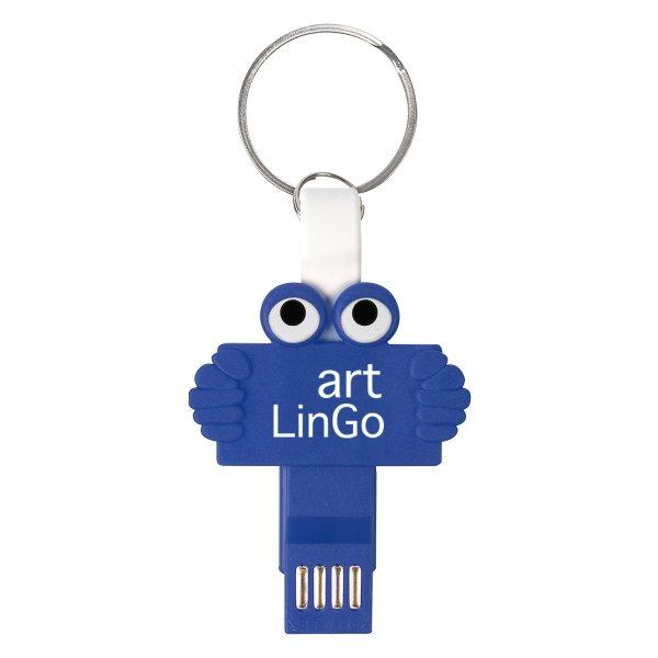 Promotional Custom Logo Clipster Buddy 3- In -1 Charging Cable Key Ring