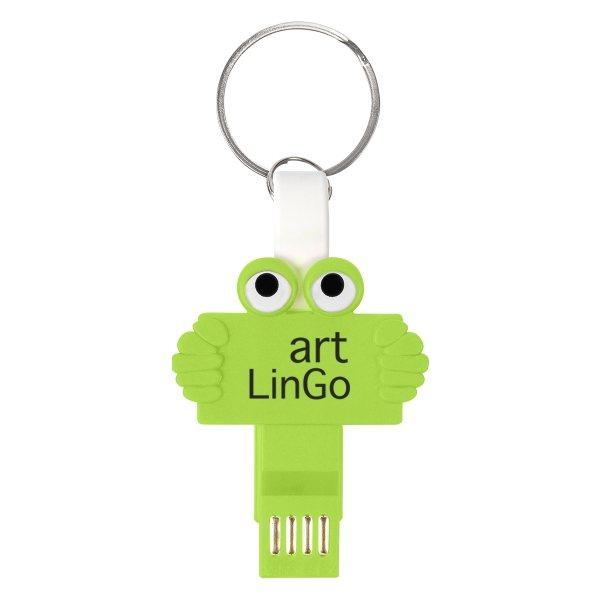 Promotional Custom Logo Clipster Buddy 3- In -1 Charging Cable Key Ring