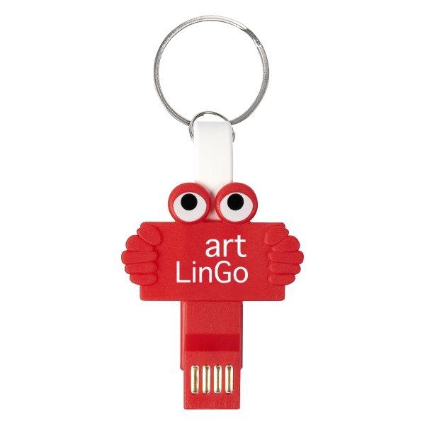 Promotional Custom Logo Clipster Buddy 3- In -1 Charging Cable Key Ring