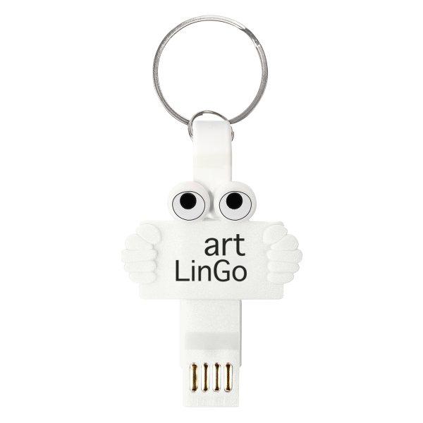 Promotional Custom Logo Clipster Buddy 3- In -1 Charging Cable Key Ring