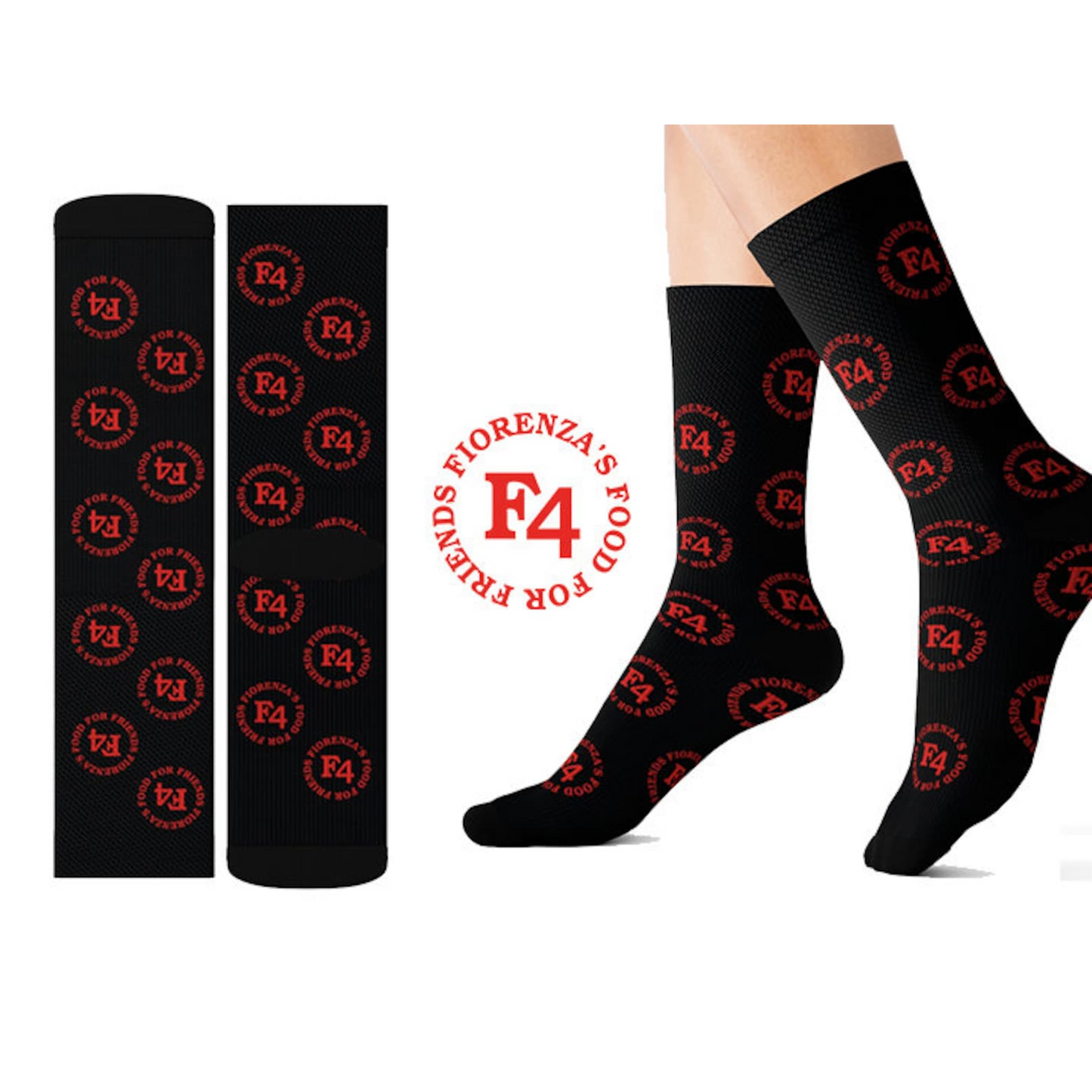 Custom Logo Crew Socks Promotional Black Or White Socks, One Size Fits All Crew Socks