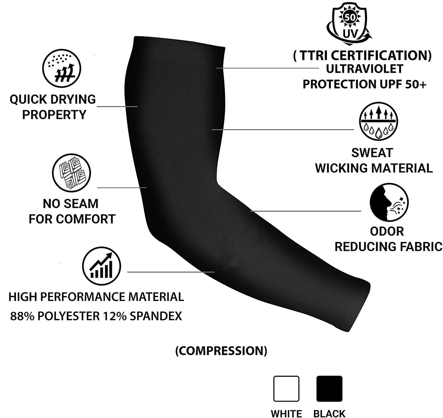 Custom Sun Sleeves Logo Printed Arm Guards Promotional Protective Arm Sleeves One Size Fits All