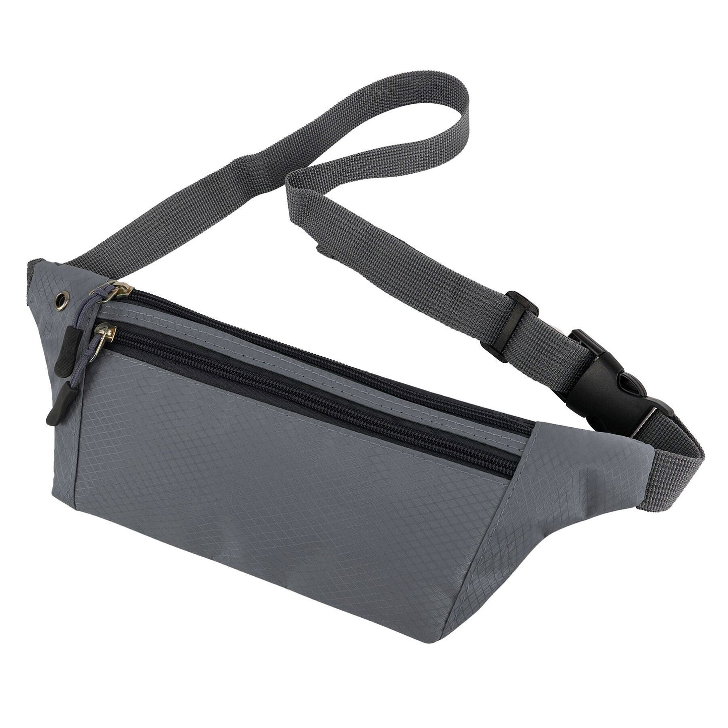 Custom Logo 3-Zipper Fanny Pack, Promotional Waist Bags, Adjustable Buckled Fanny Packs