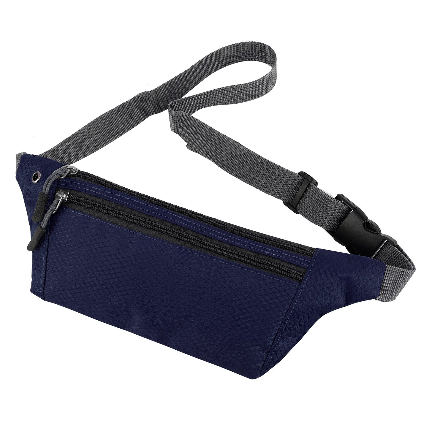 Custom Logo 3-Zipper Fanny Pack, Promotional Waist Bags, Adjustable Buckled Fanny Packs