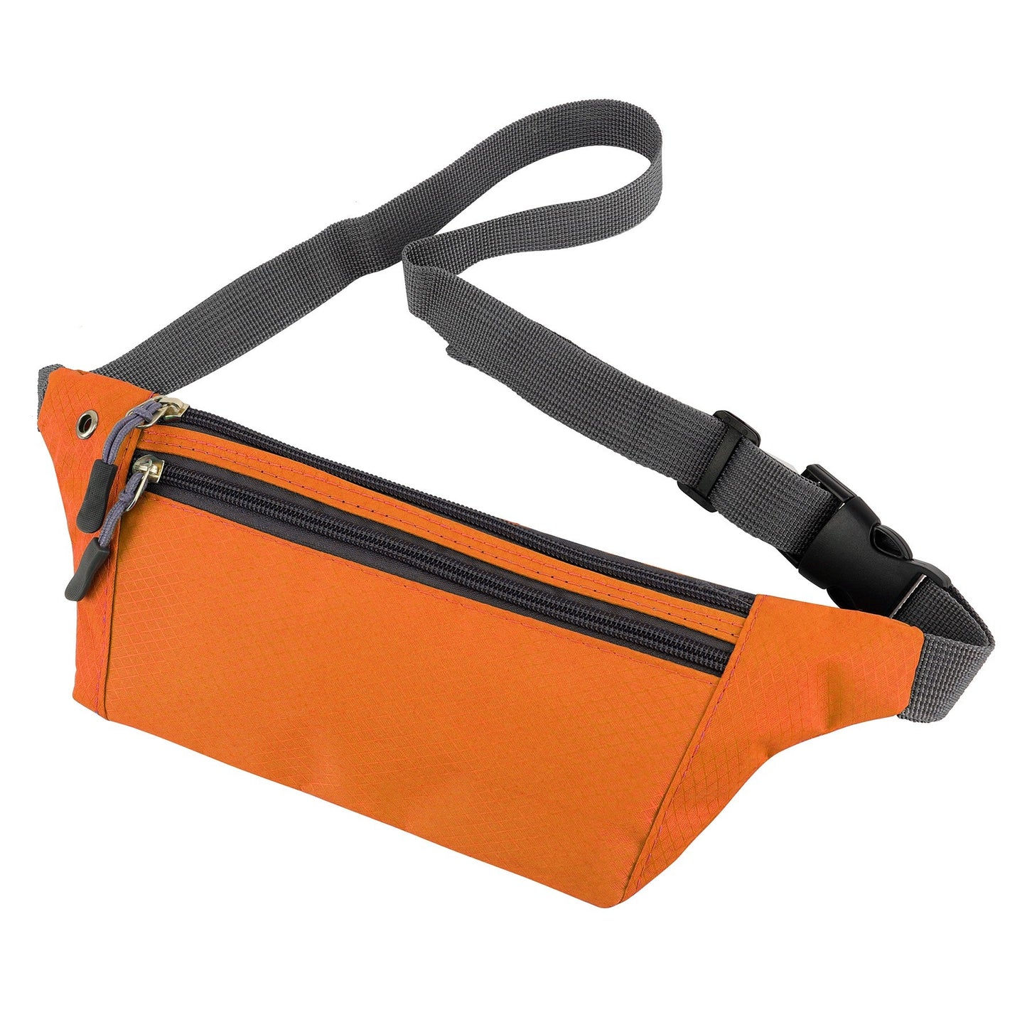 Custom Logo 3-Zipper Fanny Pack, Promotional Waist Bags, Adjustable Buckled Fanny Packs