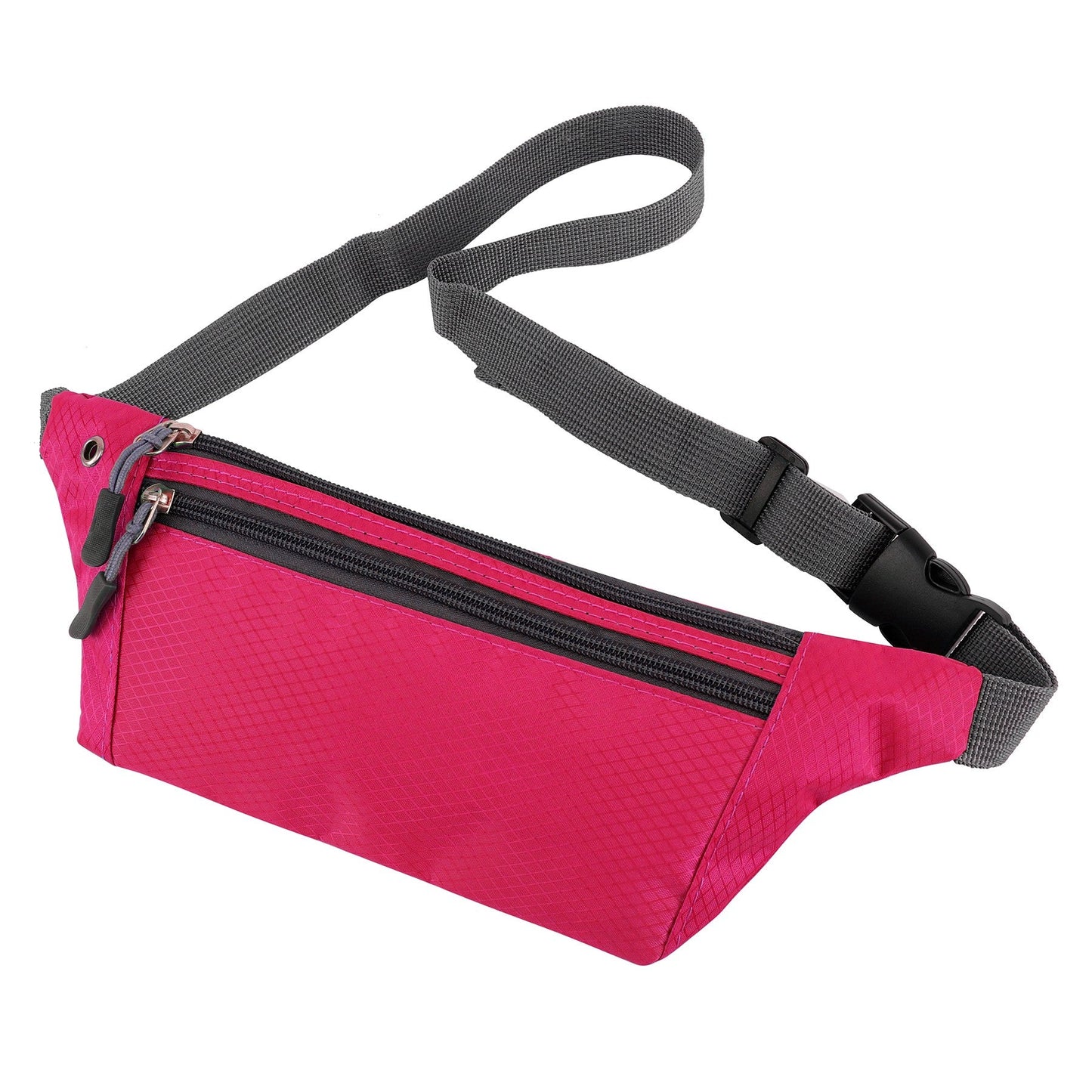 Custom Logo 3-Zipper Fanny Pack, Promotional Waist Bags, Adjustable Buckled Fanny Packs
