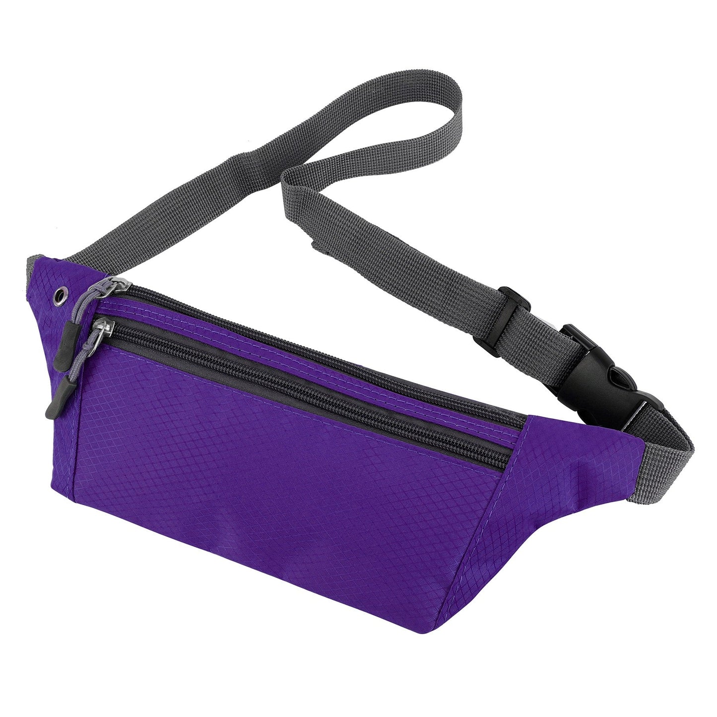 Custom Logo 3-Zipper Fanny Pack, Promotional Waist Bags, Adjustable Buckled Fanny Packs