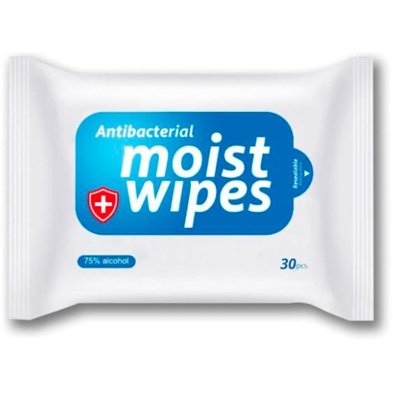 Bulk Alcohol Wipes 30 Pack of Antibacterial Wet Wipes