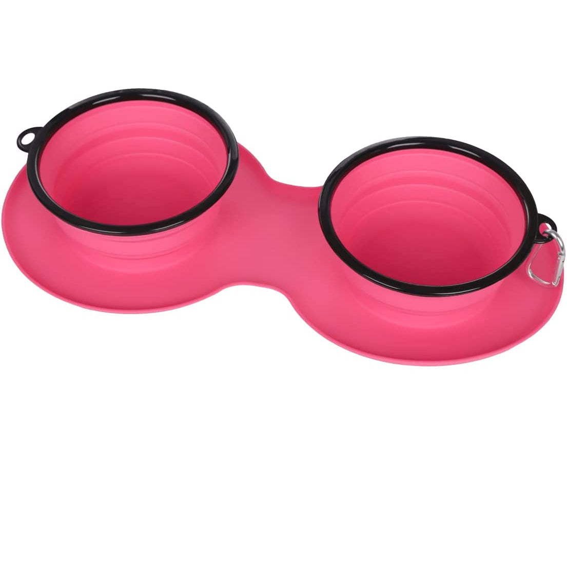 Promotional Custom Logo Collapsible Travel Dog Bowls Portable Food & Water Bowls - Double Bowls