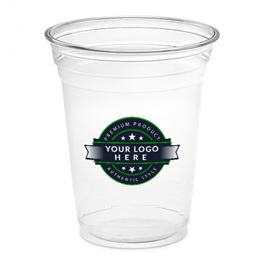 Custom Plastic Cups With Top In All Sizes, Logo Printed Promotional Pet Plastic Cups Recyclable