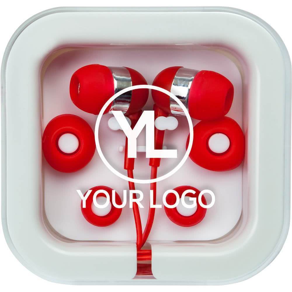 Custom Promotional Earbuds Colored In Square Case