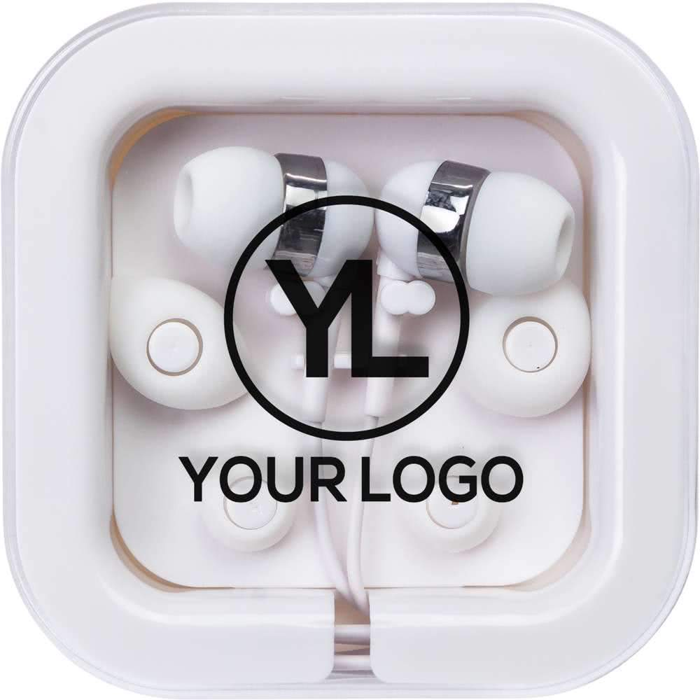 Custom Promotional Earbuds Colored In Square Case
