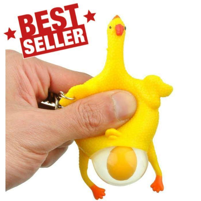 Wholesale Fun Squishy Squeeze Toys Chicken and Eggs Key Chain Ornaments