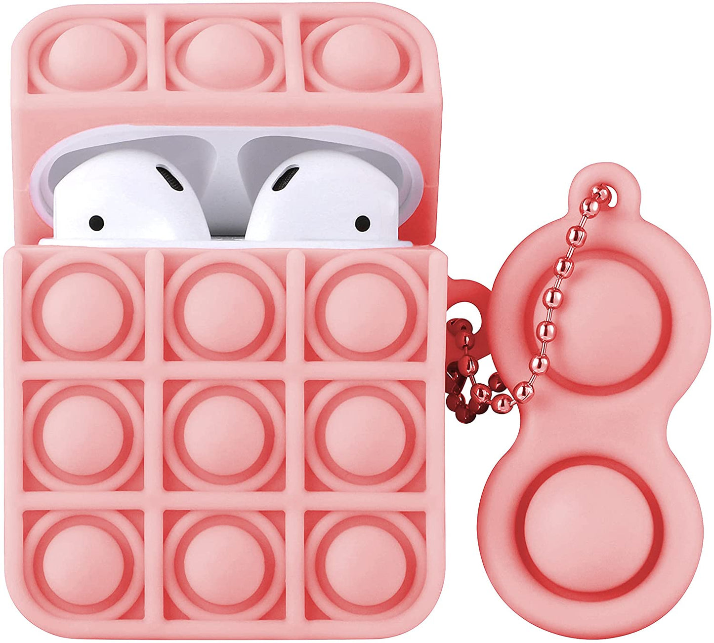 Bulk Wholesale Pop It Airpod 1/2 Case Cover, Pop Fidget Shockproof Case With Key Chain