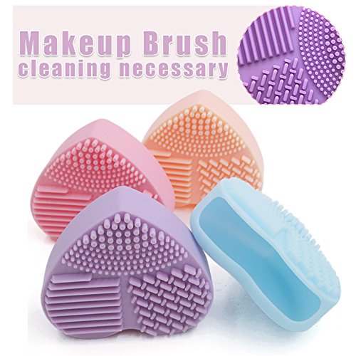 Wholesale Bulk Heart Shape Clean Makeup Brushes - Mix Colors