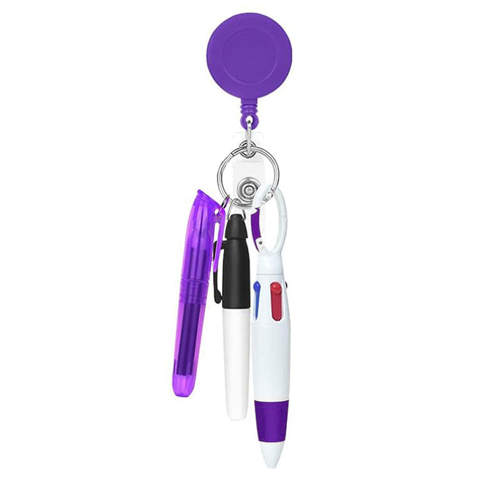 Custom Retractable Badge Reel with Pens – Personalized Nurse ID Holder