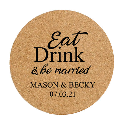 Custom Logo Cork Coaster, Heat Resistant Promotional Tea or Coffee Coaster