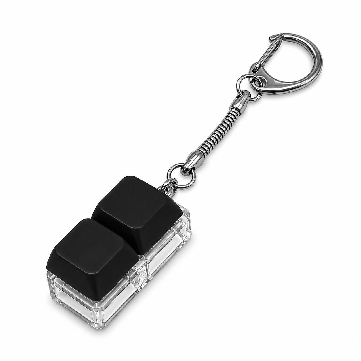 Custom Logo Keyboard Fidget Toy Key Chain with LED Light - Double